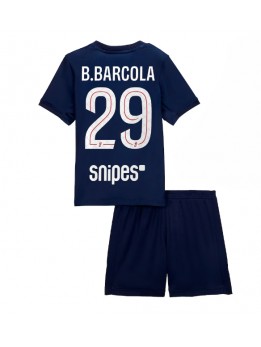 Detské Futbalové oblečenie Paris Saint-Germain Bradley Barcola #29 2025-26 Krátky Rukáv - Domáci (+ trenírky)